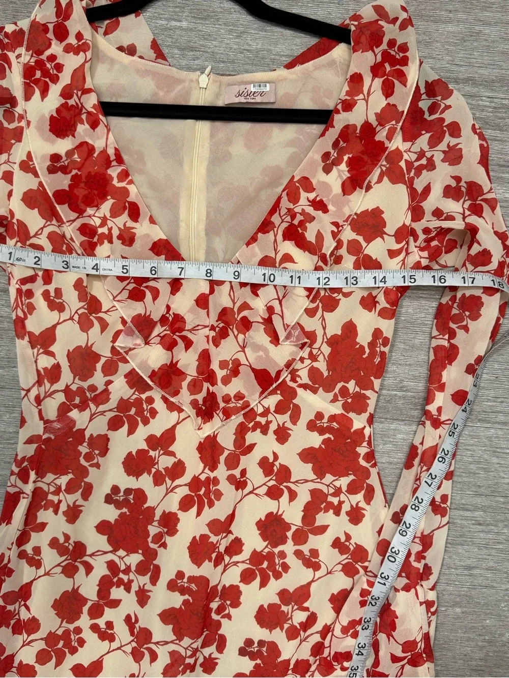 Sister New York Shellona Floral Maxi Dress Romantic Cottagecore Bell Sleeve - Picture 5 of 7